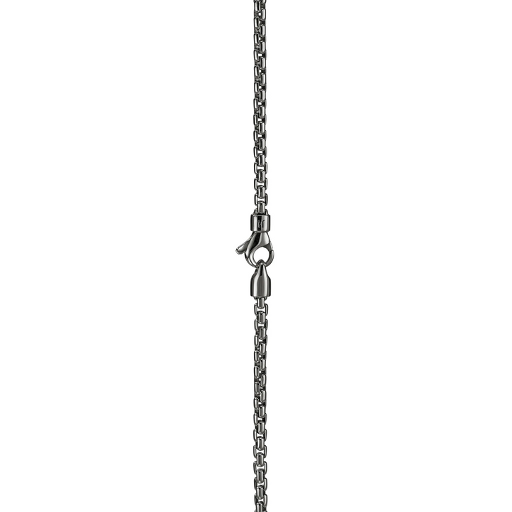 Dark Sterling Silver Box Chain Necklace 2.7MM