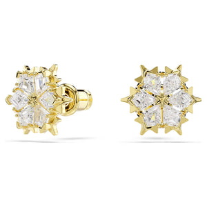 snowflake earrings with a gold finish