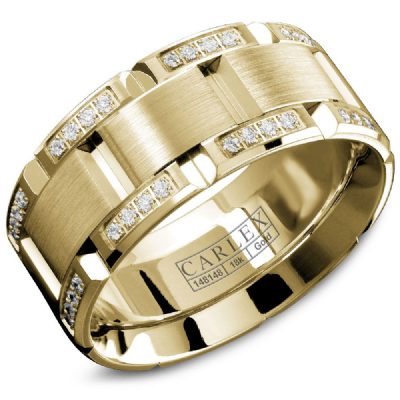 14K Yellow Gold Band with 0.38ctw Diamonds