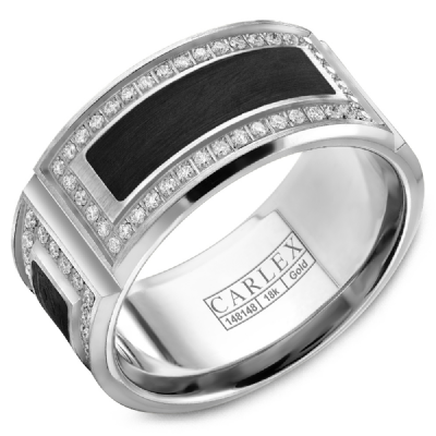 14K White Gold and Black Enamel with 0.72ct Diamonds