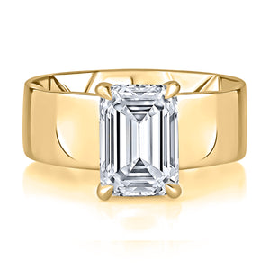 0.06ctw Modern Bezel Set Emerald Diamond Ring