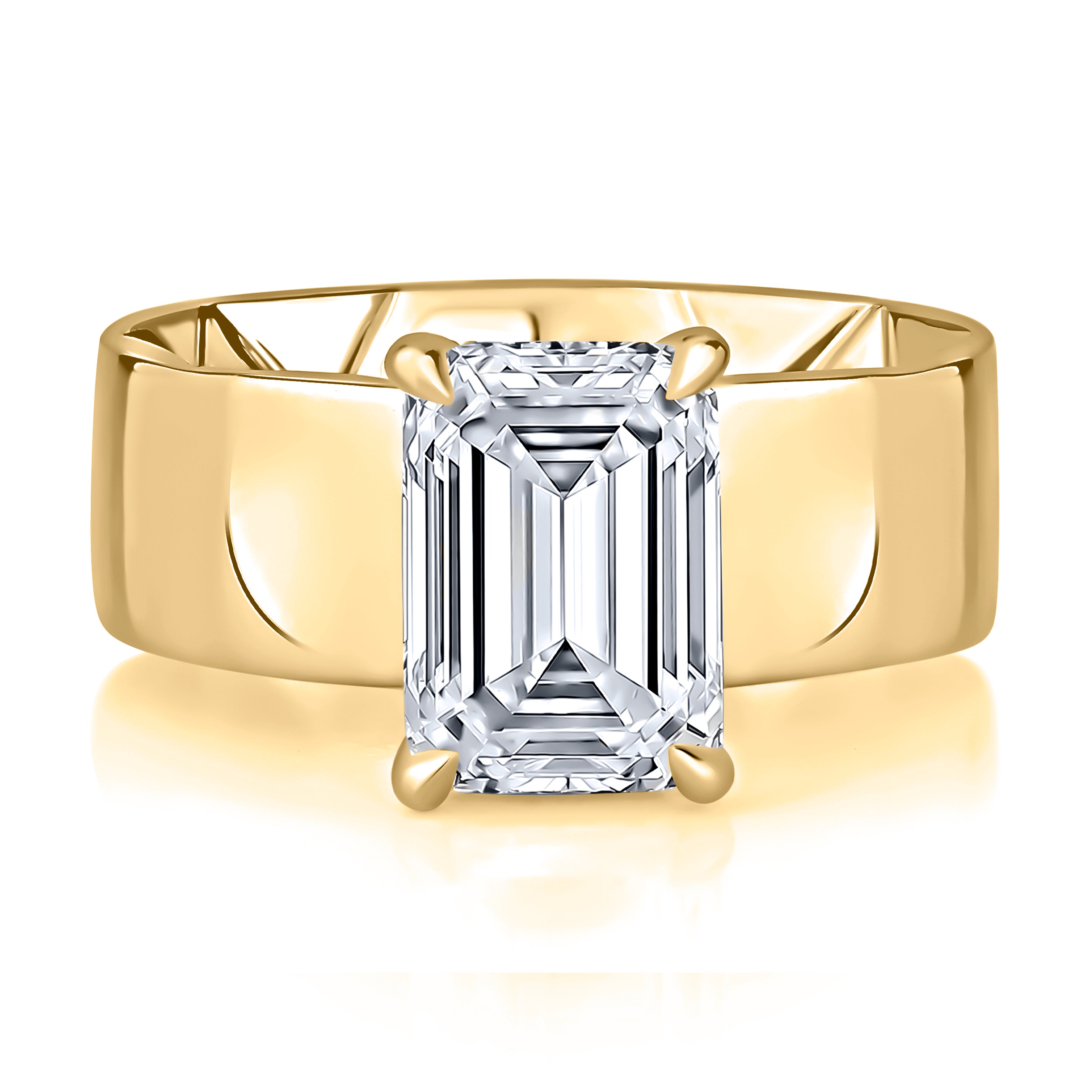 0.06ctw Modern Bezel Set Emerald Diamond Ring