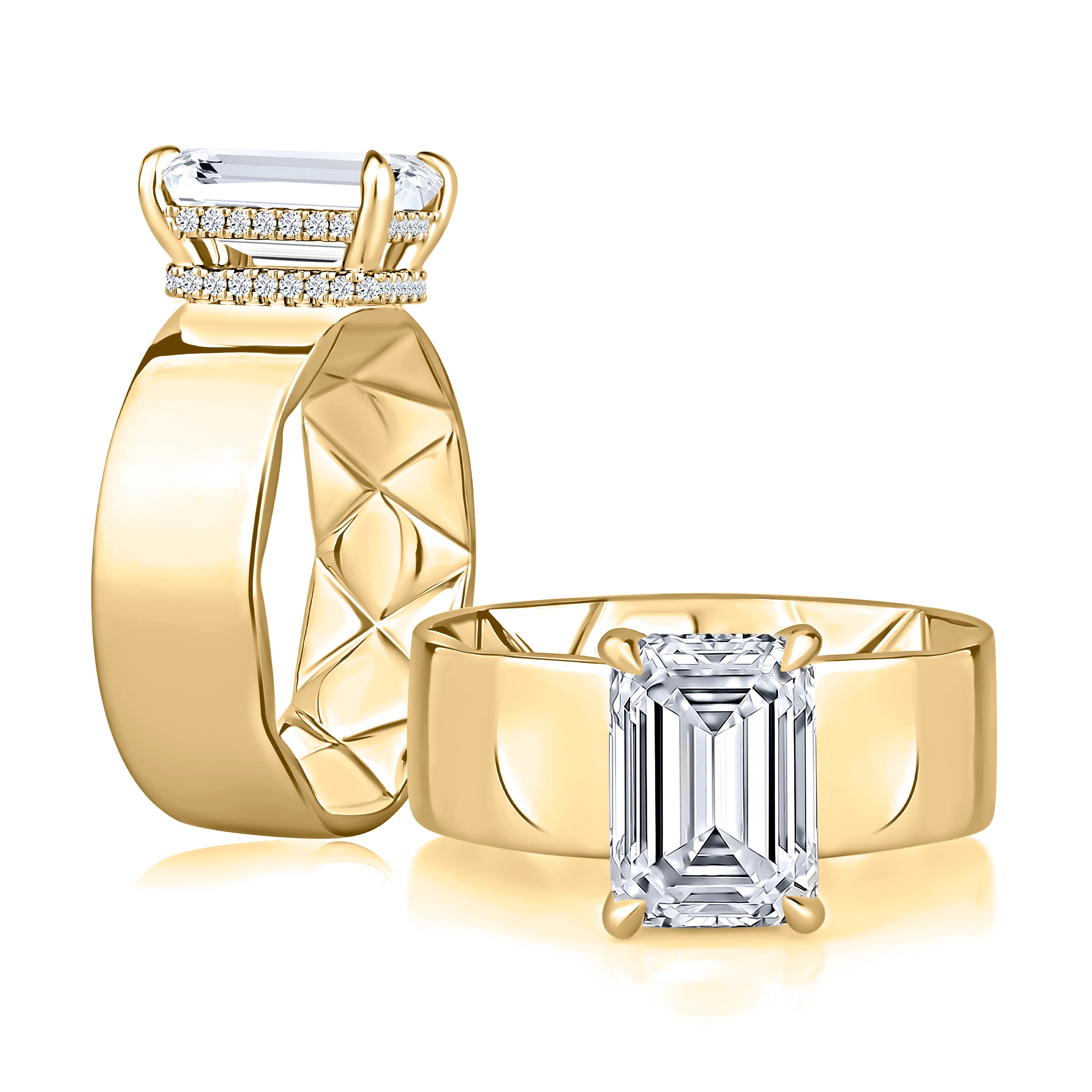 0.06ctw Modern Bezel Set Emerald Diamond Ring