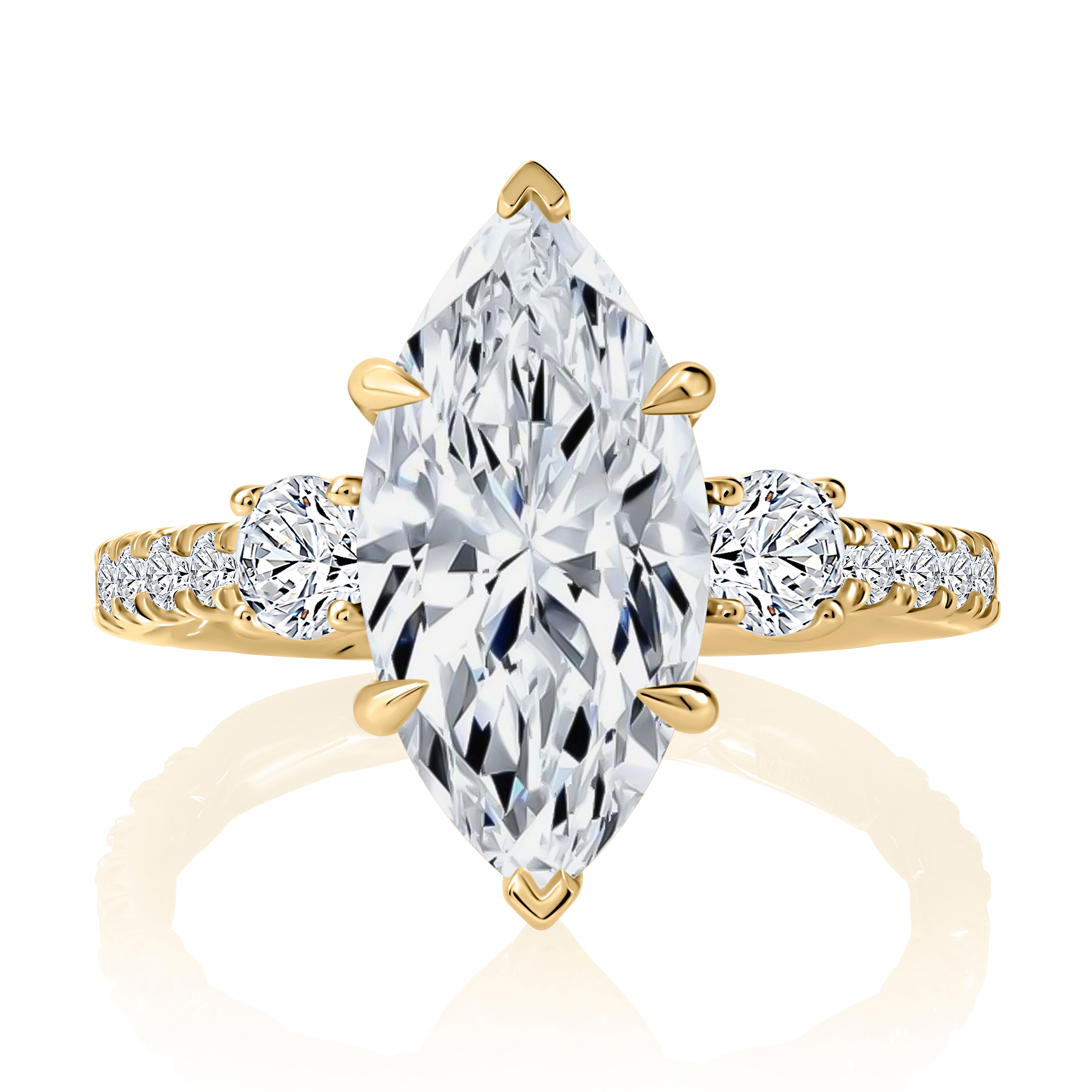 0.75ctw Three-Stone Marquise Diamond Engagement Ring