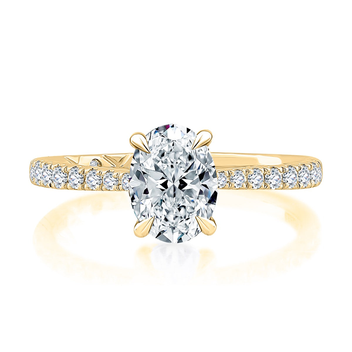 0.28ctw Hidden Halo Oval Solitaire Diamond Engagement Ring