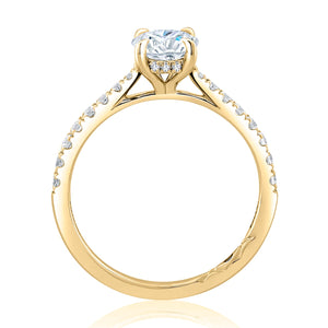 0.28ctw Hidden Halo Oval Solitaire Diamond Engagement Ring