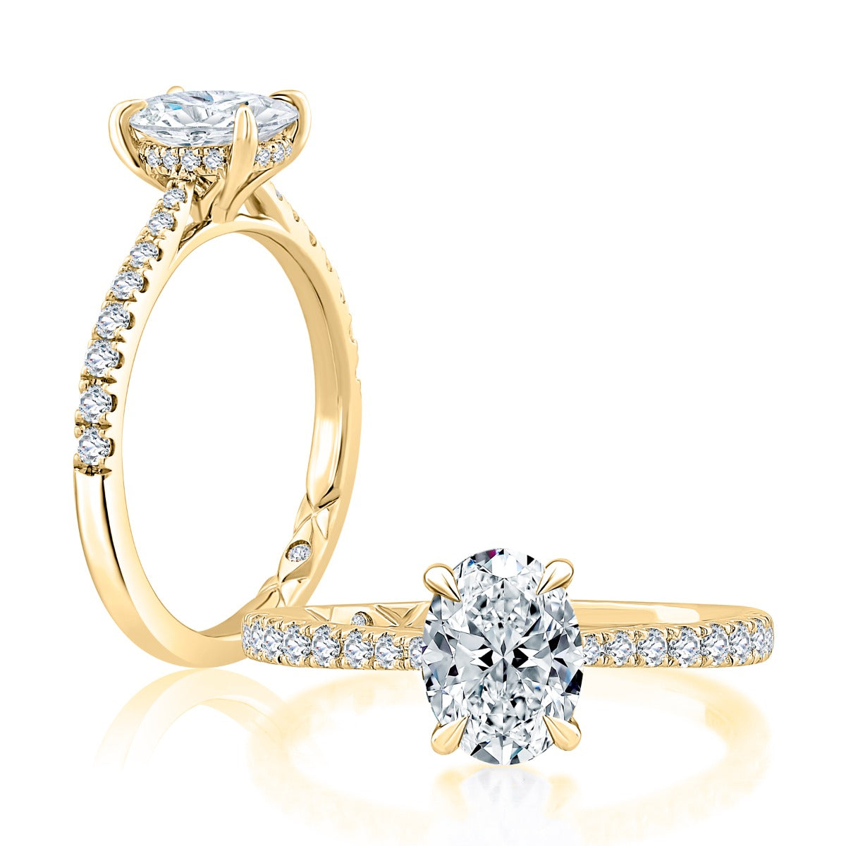 0.28ctw Hidden Halo Oval Solitaire Diamond Engagement Ring