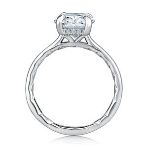 0.08ctw Hidden Halo Oval Solitaire Diamond Engagement Ring