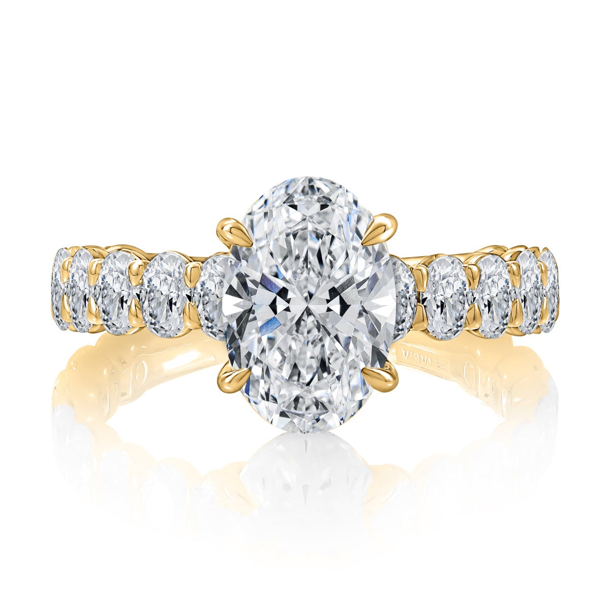 1.71ctw Hidden Halo Oval Center Engagement Ring