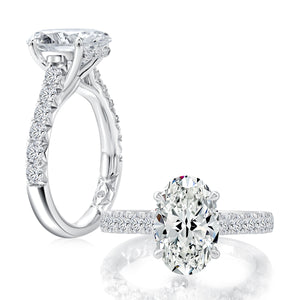 0.78ctw Oval Center Engagement Ring
