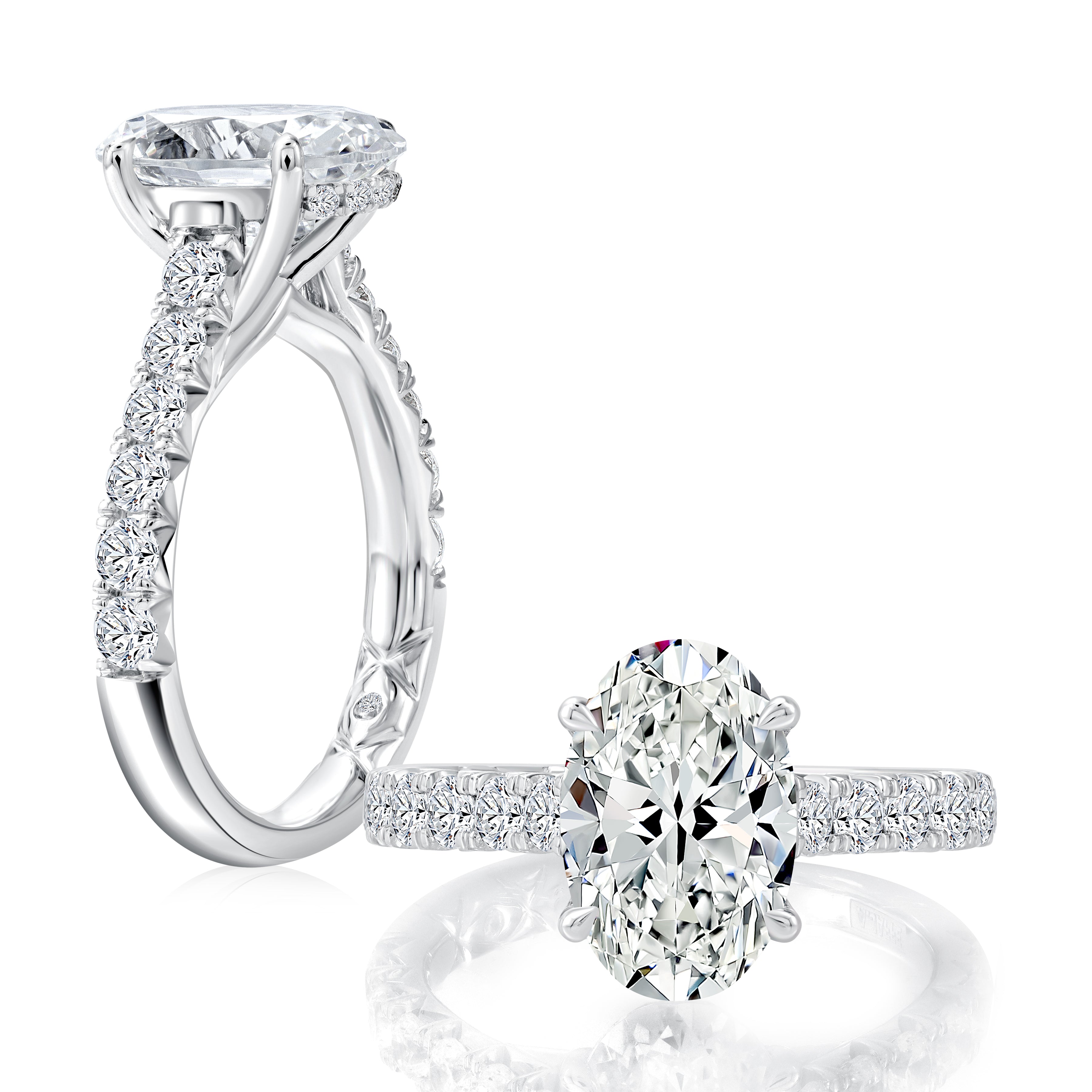 0.78ctw Oval Center Engagement Ring