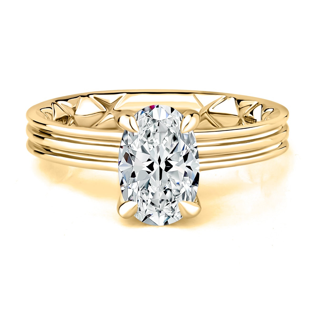 0.06ctw Oval Center Engagement Ring