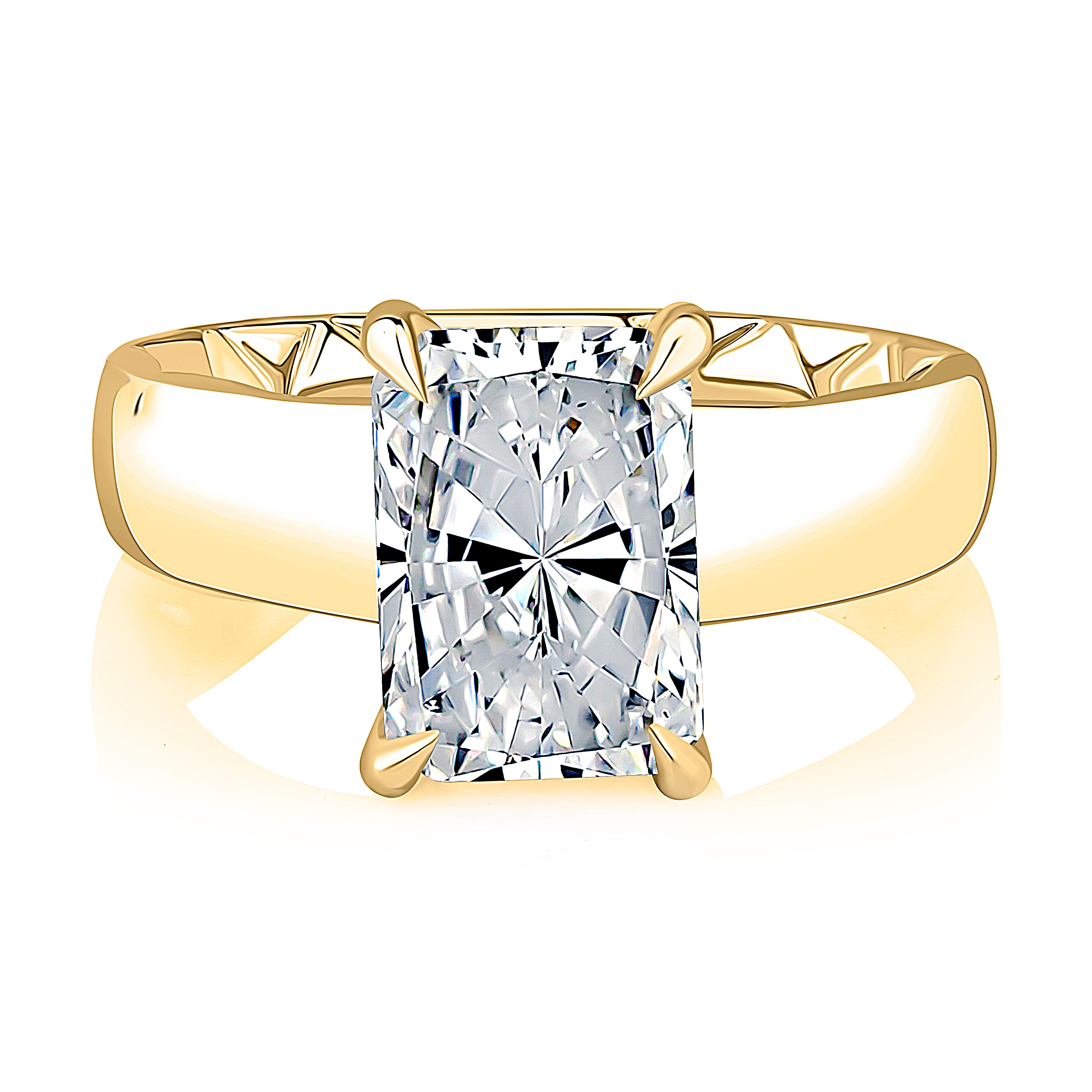 0.10ctw Radiant Diamond Engagement Ring with Hidden Halo