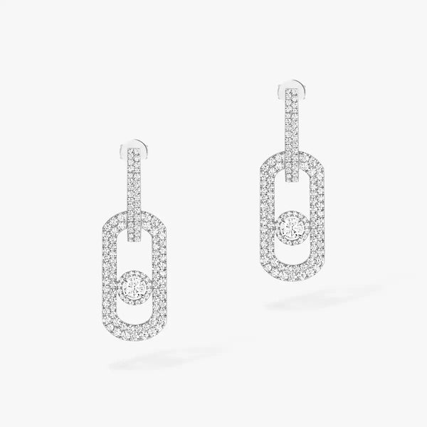 2.12ctw White Gold Diamond Pavé Pendant Earrings