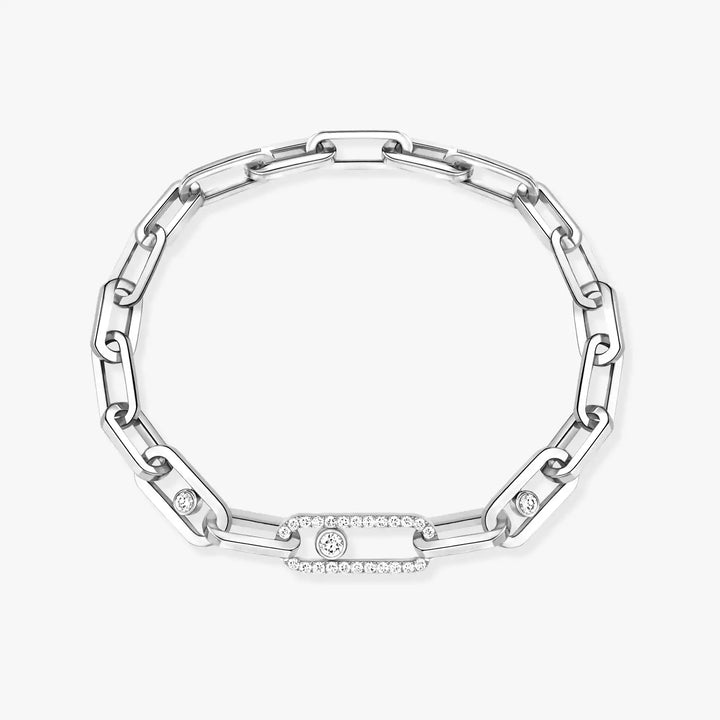 1.03ctw White Gold Diamond Link Bracelet