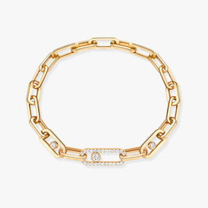 1.03ctw Yellow Gold Diamond Link Bracelet