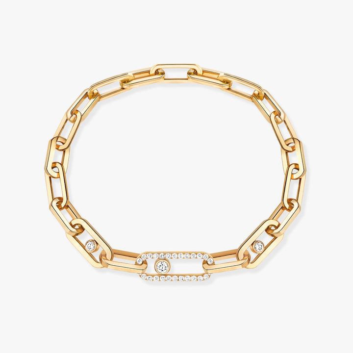 1.03ctw Yellow Gold Diamond Link Bracelet