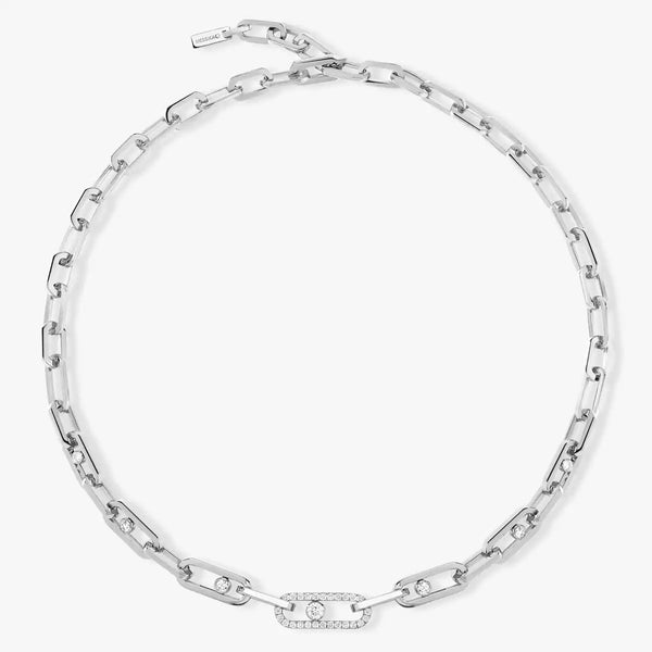 1.07ctw White Gold Diamond Link Necklace