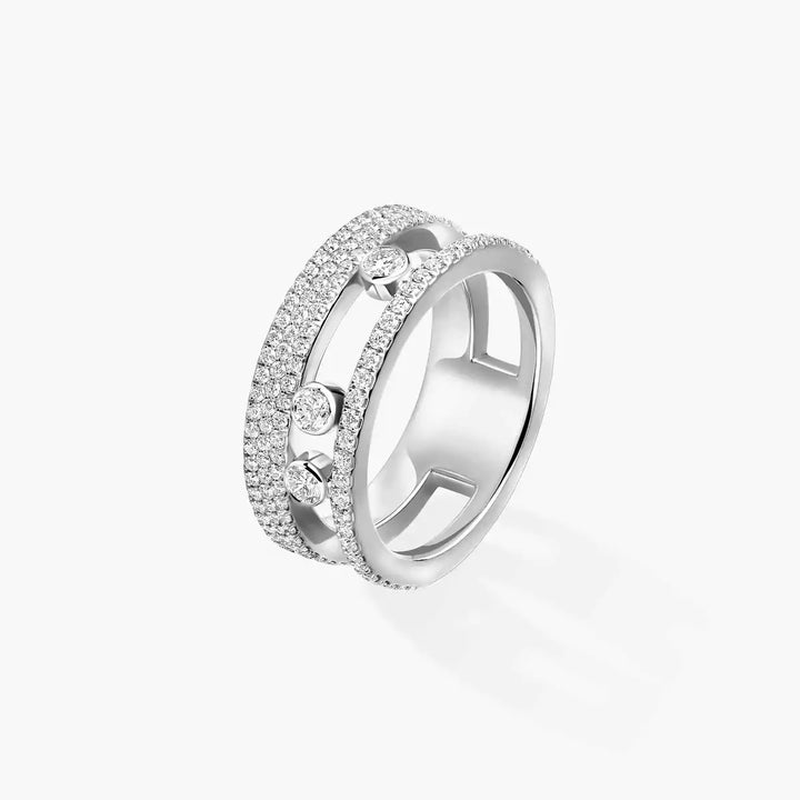 0.69ctw White Gold Diamond Pavé Fashion Ring