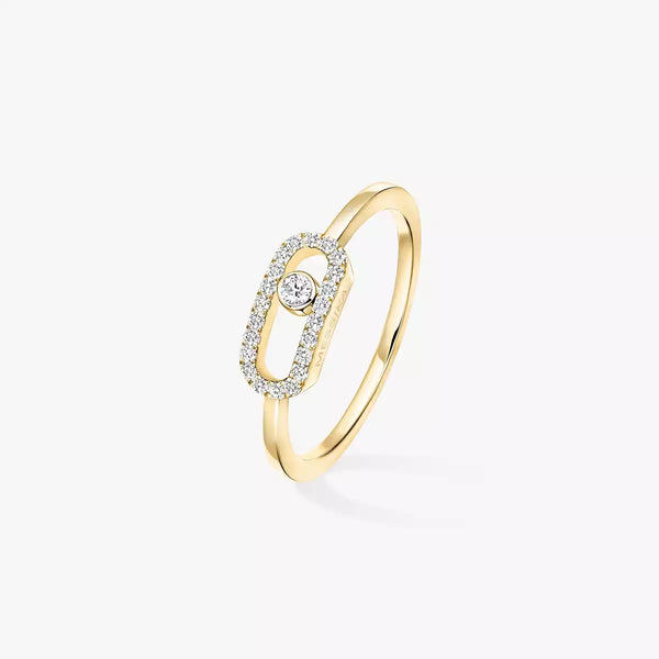 0.09ctw Yellow Gold Diamond Pavé Fashion Ring