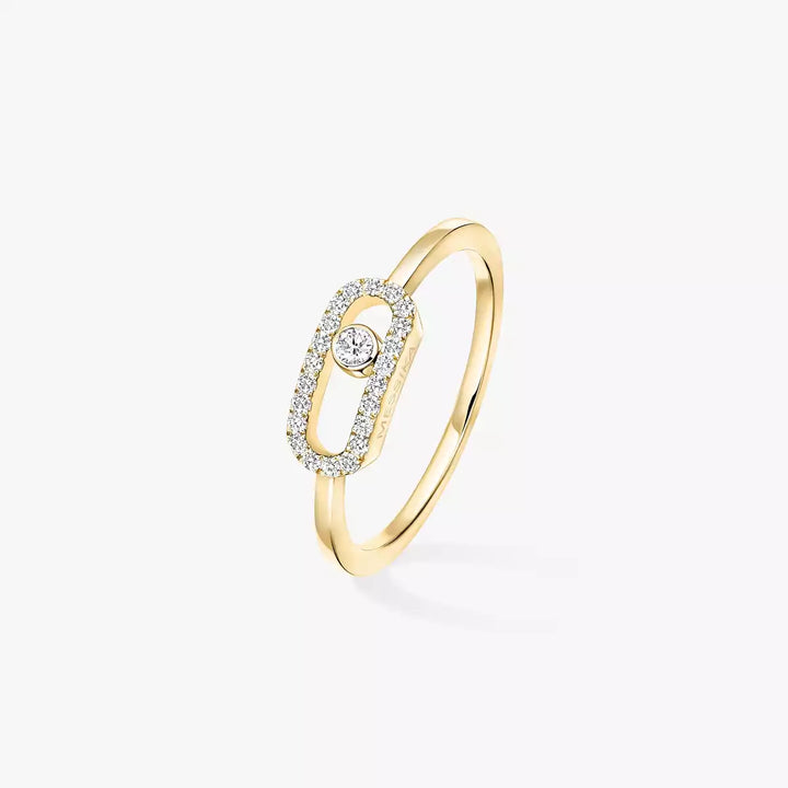 0.09ctw Yellow Gold Diamond Pavé Fashion Ring