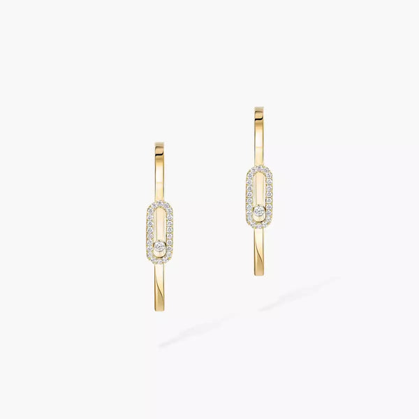 0.31ctw Yellow Gold Diamond Small Hoop Earrings