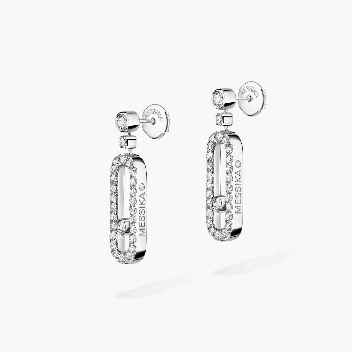 0.41ctw White Gold Diamond Stud Earrings - side view
