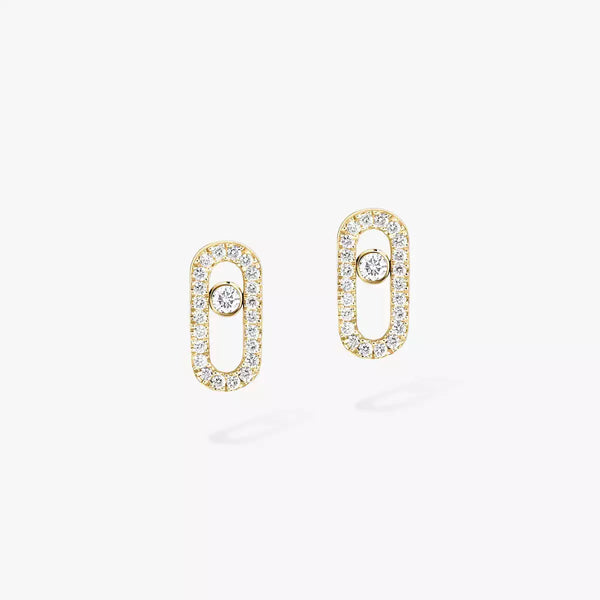0.16ctw Yellow Gold Diamond Pavé Stud Earrings