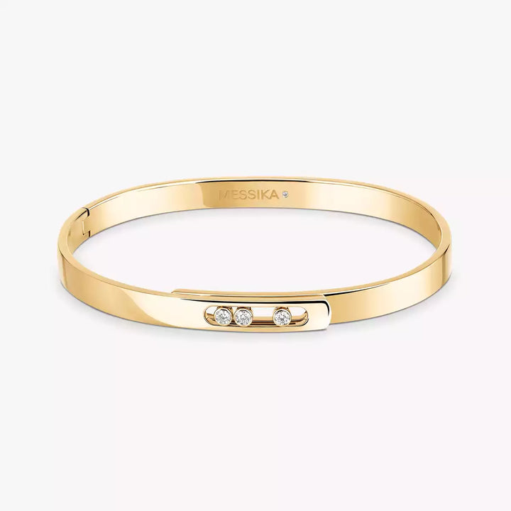 0.10ctw Yellow Gold Diamond Bangle Bracelet