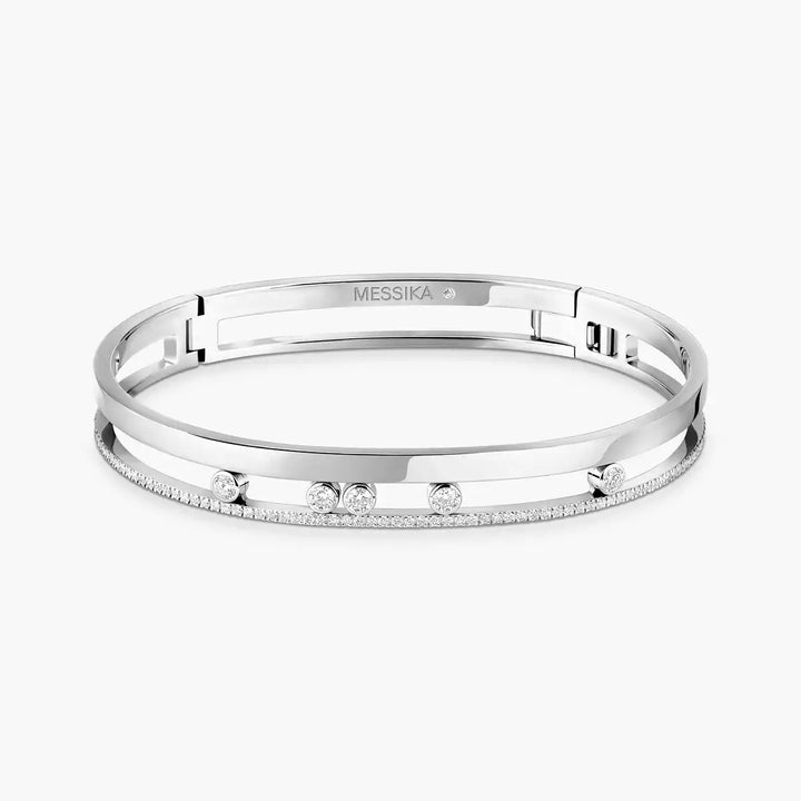 0.72ctw White Gold Diamond Bangle Bracelet