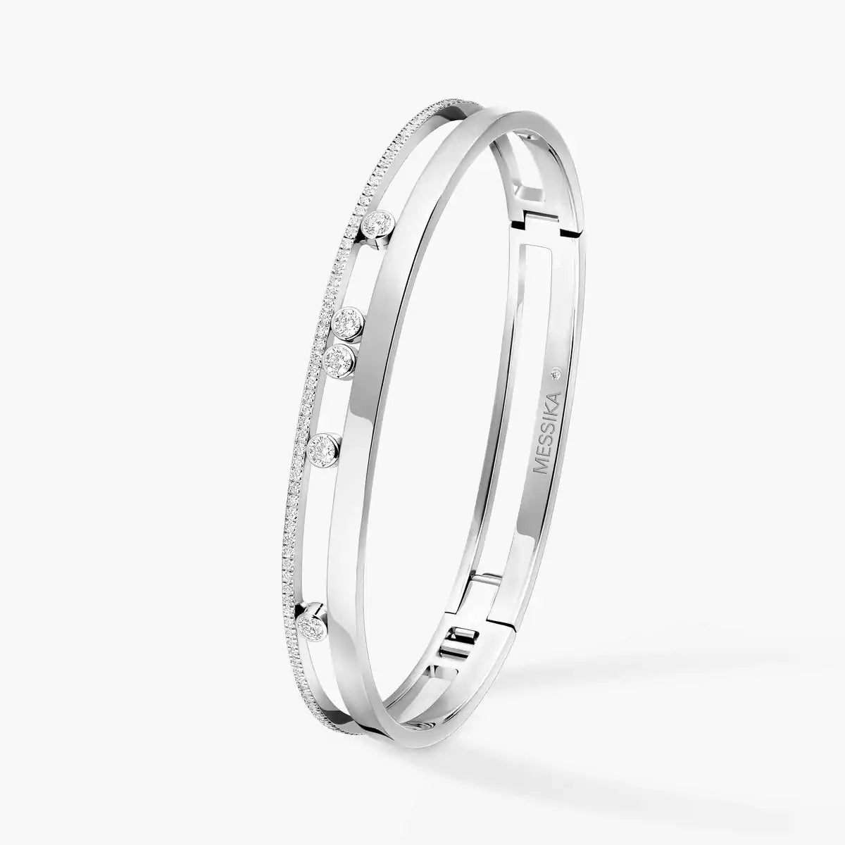 0.72ctw White Gold Diamond Bangle Bracelet