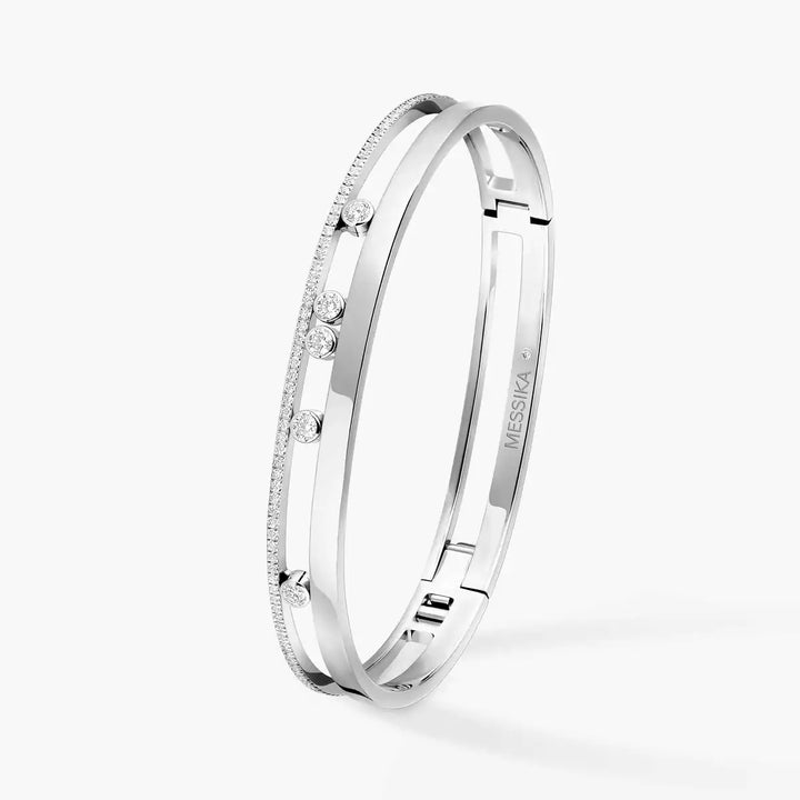 0.72ctw White Gold Diamond Bangle Bracelet