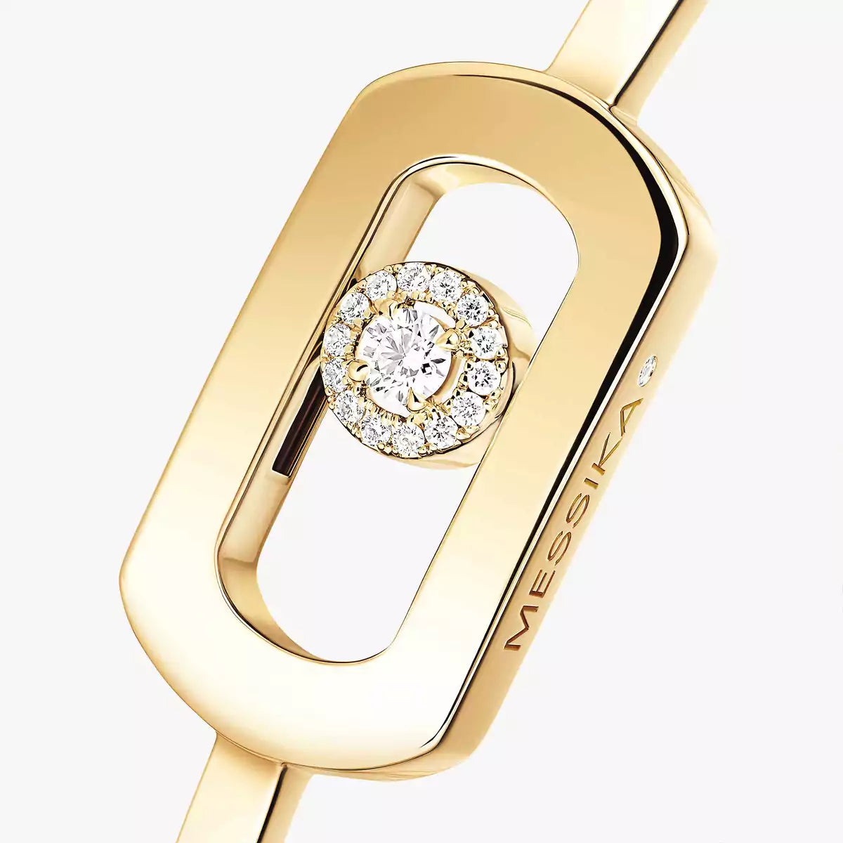 up close of the 0.11ctw Yellow Gold Diamond Bangle Bracelet