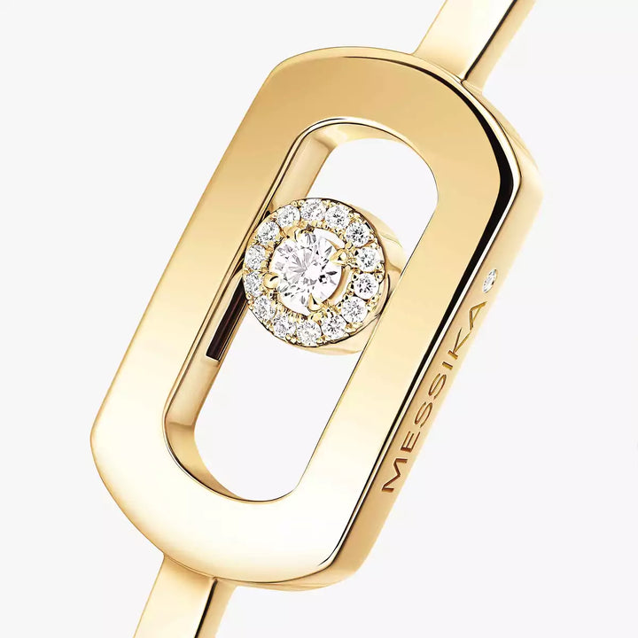 0.11ctw Yellow Gold Diamond Bangle Bracelet