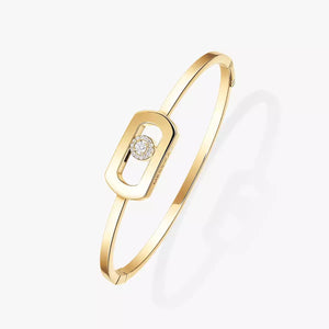 0.11ctw Yellow Gold Diamond Bangle Bracelet