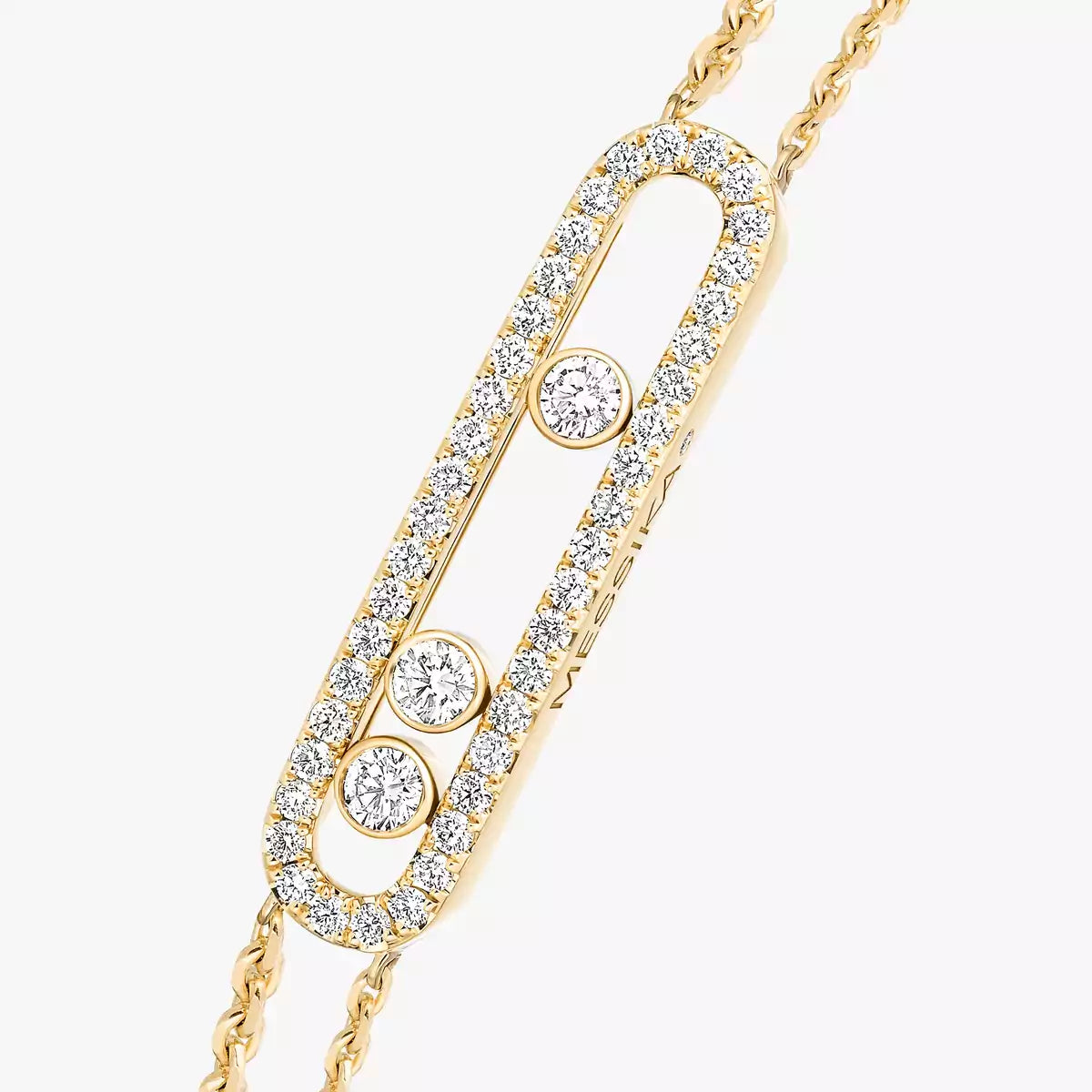 close-up 0.66ctw Yellow Gold Diamond Pavé Bracelet