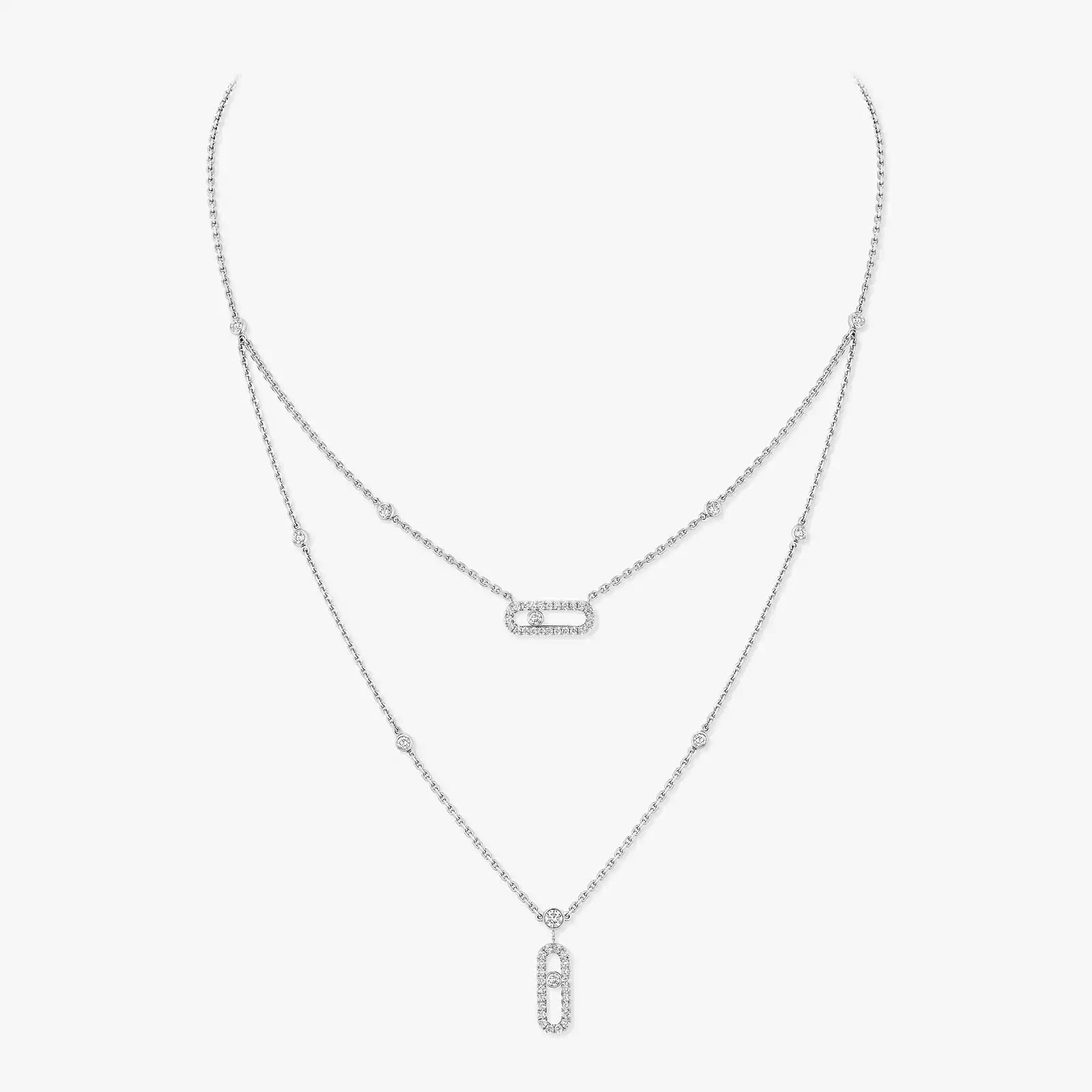 Messika Move Uno 2 Rows Pavé Necklace