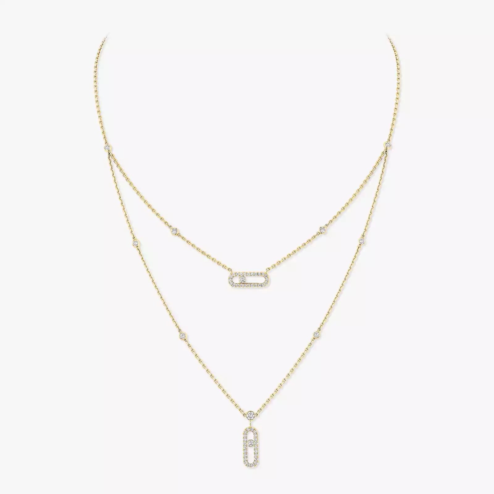Messika Move Uno 2 Rows Pavé Necklace