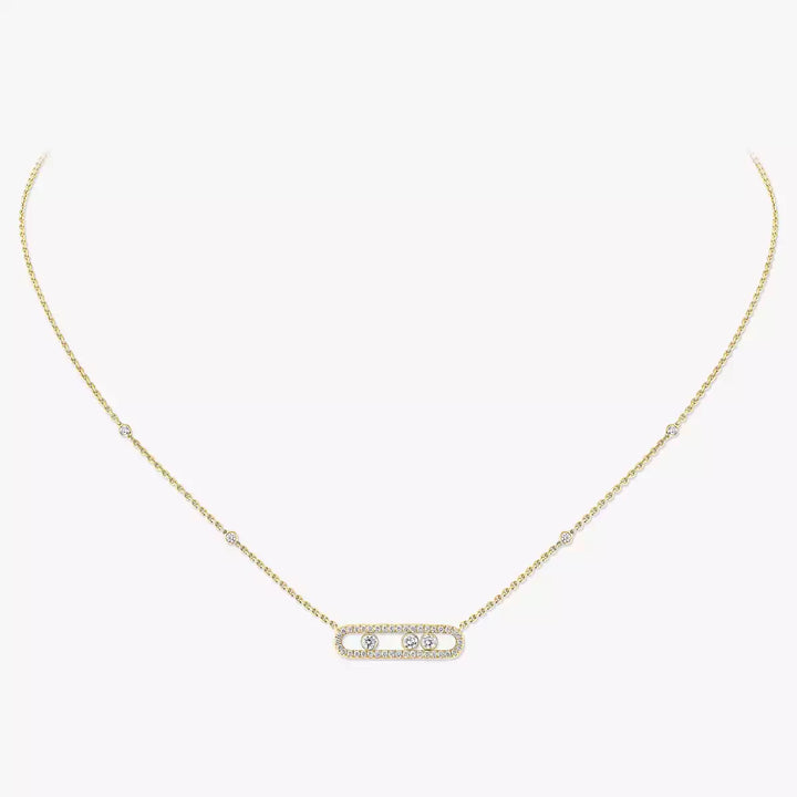 0.35ctw Yellow Gold Diamond Pavé Necklace
