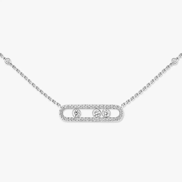 0.32ctw White Gold Diamond Pavé Necklace