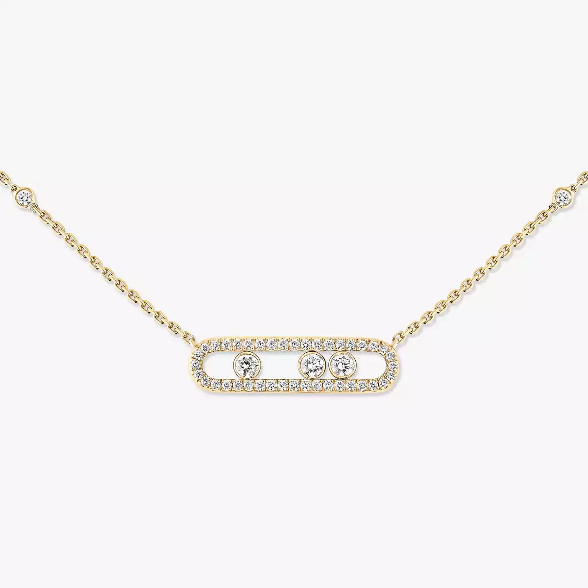 0.35ctw Yellow Gold Diamond Pavé Necklace