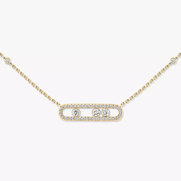 0.35ctw Yellow Gold Diamond Pavé Necklace