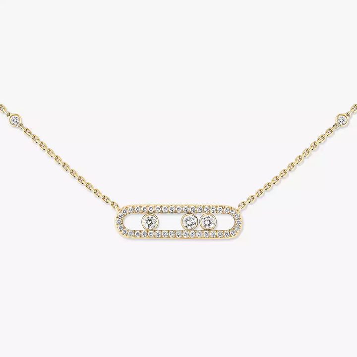 0.35ctw Yellow Gold Diamond Pavé Necklace