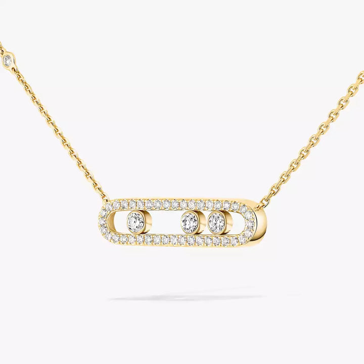 0.35ctw Yellow Gold Diamond Pavé Necklace