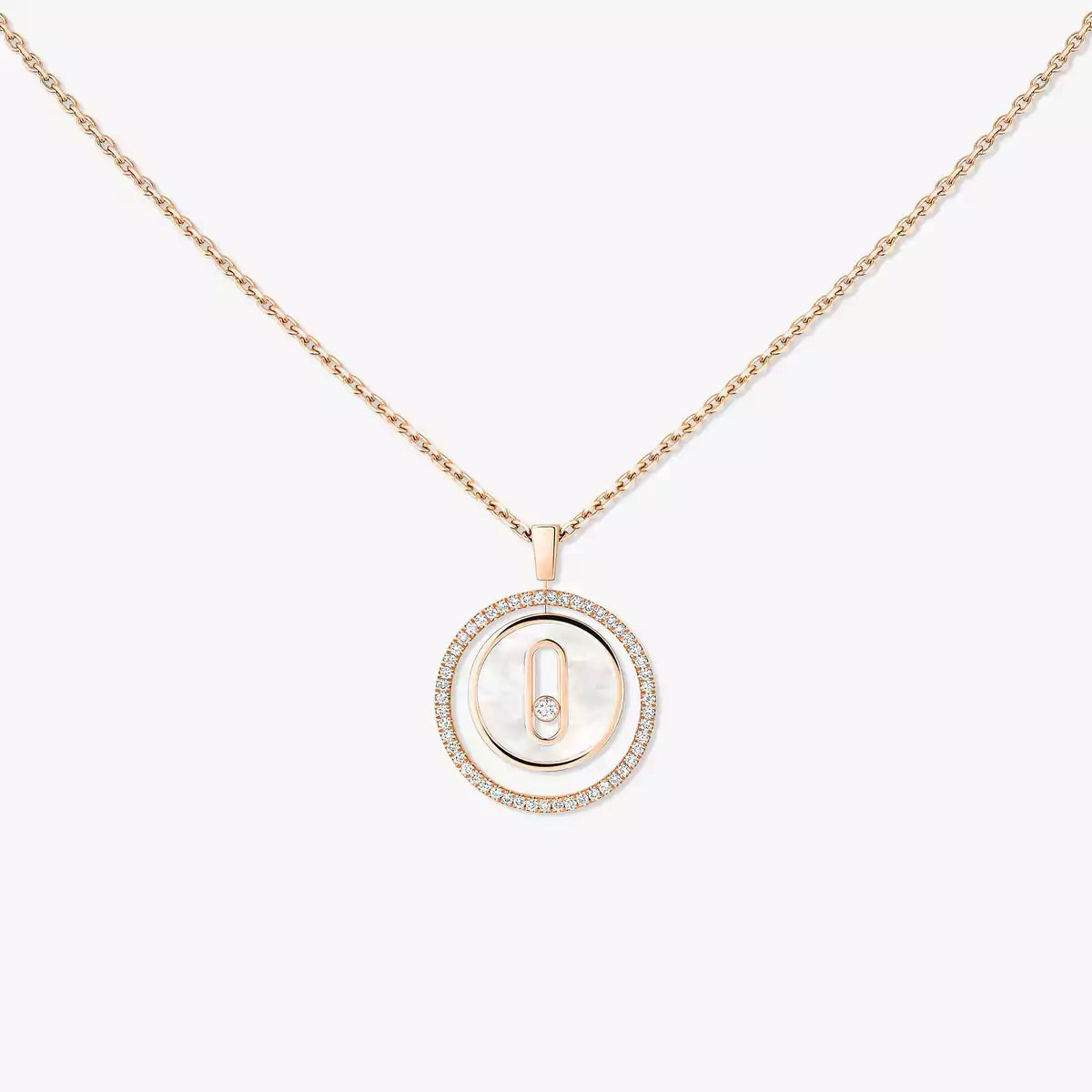0.19ctw Diamond and White Mother-of-Pearl Necklace