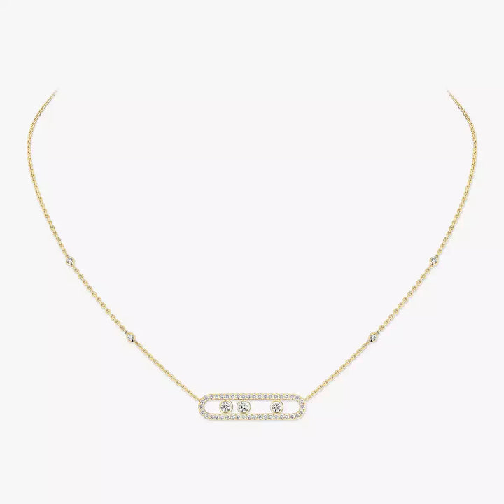 0.68ctw Yellow Gold Diamond Pavé Necklace