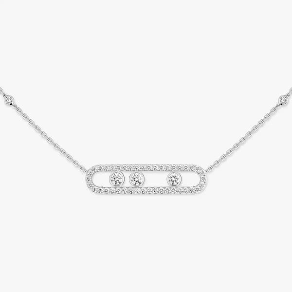 0.69ctw White Gold Diamond Pavé Necklace