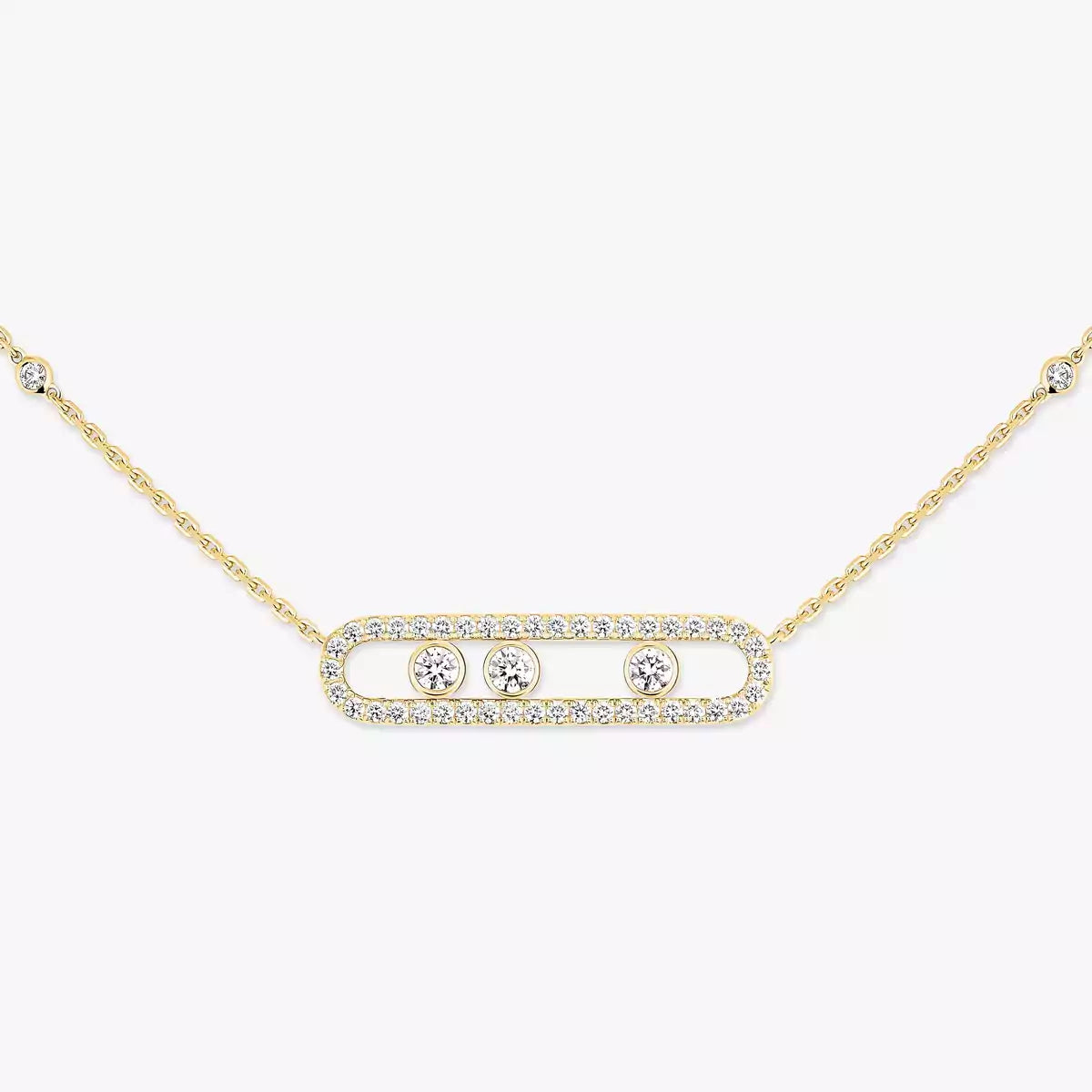 0.68ctw Yellow Gold Diamond Pavé Necklace