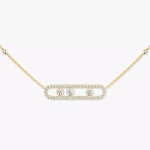 0.68ctw Yellow Gold Diamond Pavé Necklace