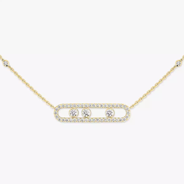 0.68ctw Yellow Gold Diamond Pavé Necklace